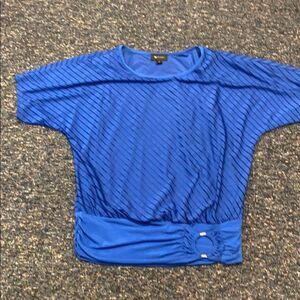 AB Studio Blue Stripped Top sz. M EUC